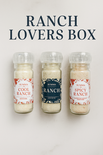 Three Summa Salts ranch seasoning jars — Cool Ranch, Classic Ranch, and Spicy Ranch — shown together for the Ranch Lovers Box.